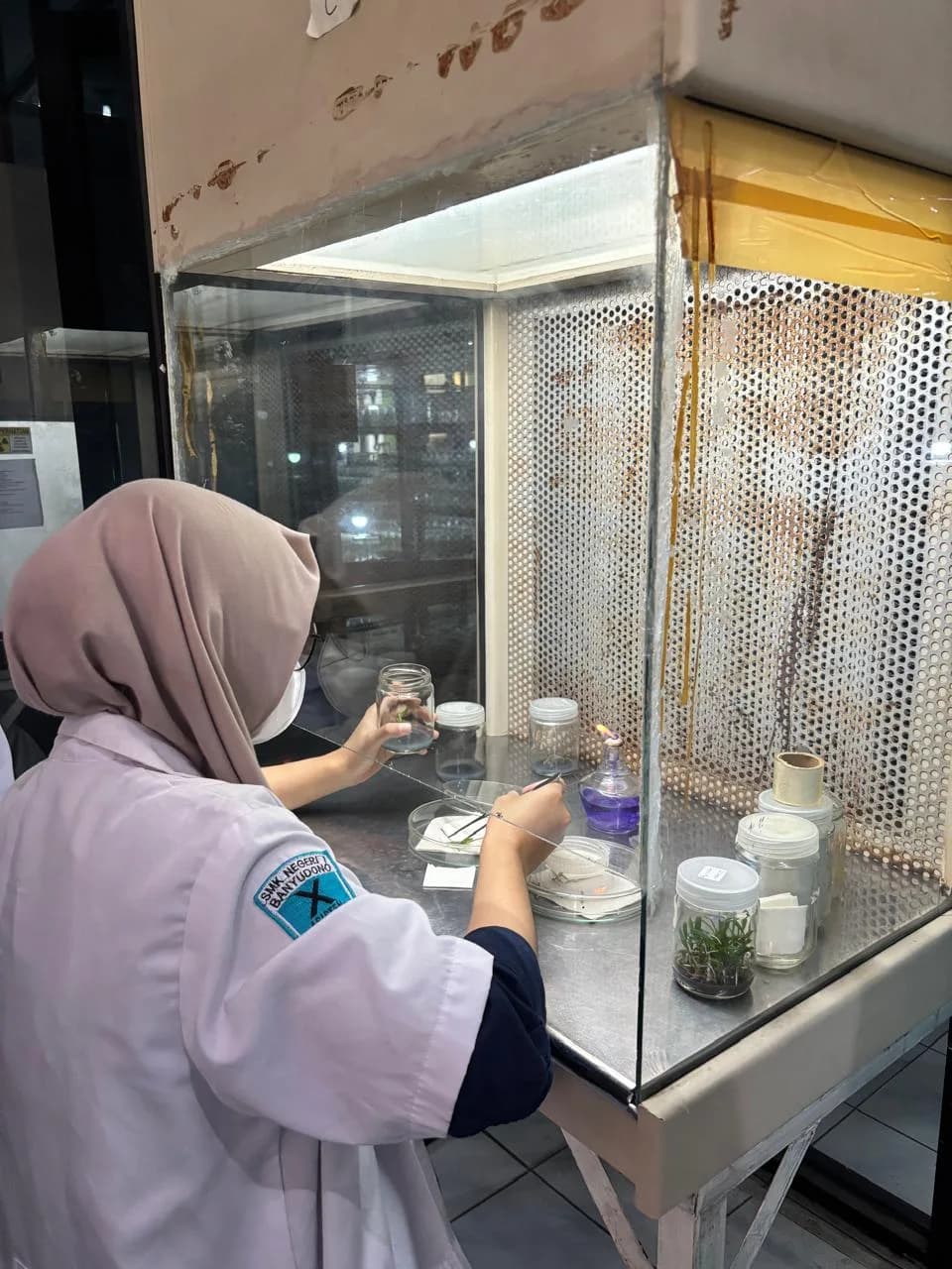 Mahasiswa Agroteknologi UNIBA Melaksanakan Praktikum Kultur Jaringan di Laboratorium UNS